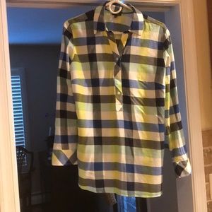 Talbots Quarter Button Flannel Shirt